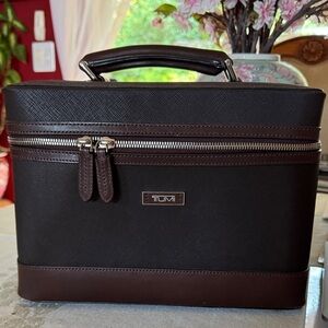 TUMI Dark Brown Leather Professional Cosmetic (Medical) Briefcase